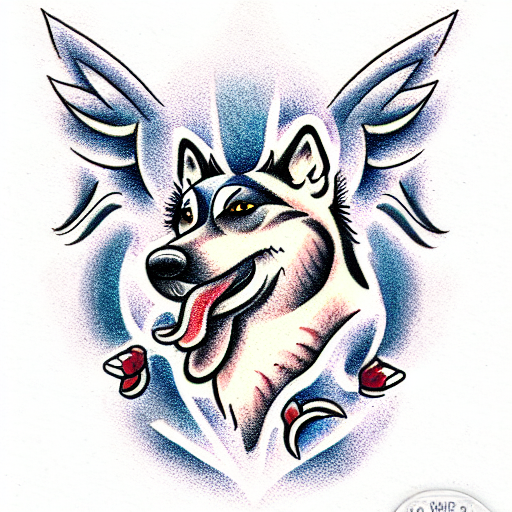 husky tattoo design idea