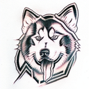 husky tattoo design idea