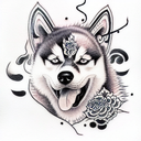 husky tattoo design idea