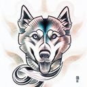 husky tattoo design idea