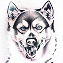 husky tattoo design idea