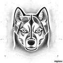husky tattoo design idea