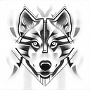 husky tattoo design idea