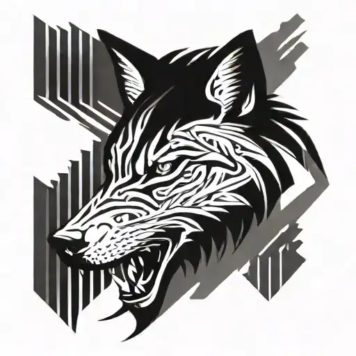 alpha wolf head tattoo design idea