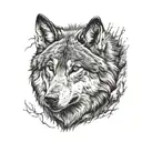 alpha wolf looking forward tattoo design idea