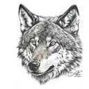 alpha wolf looking forward tattoo design idea