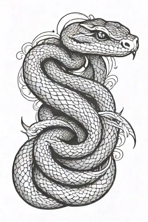 korean style featuring snake tattoo design idea
