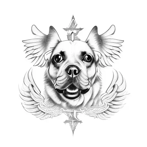 angel Dog tattoo design idea