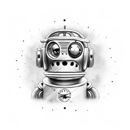 Bender encima de una patineta longboard tattoo design idea