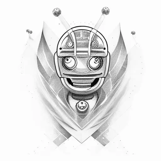 Bender encima de una patineta longboard  tattoo design idea