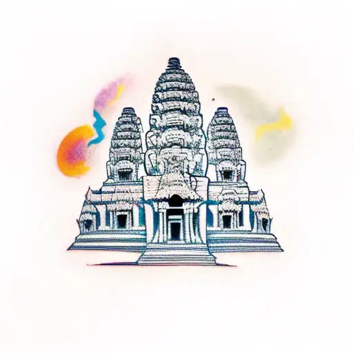 Angkor Wat Temple tattoo design idea