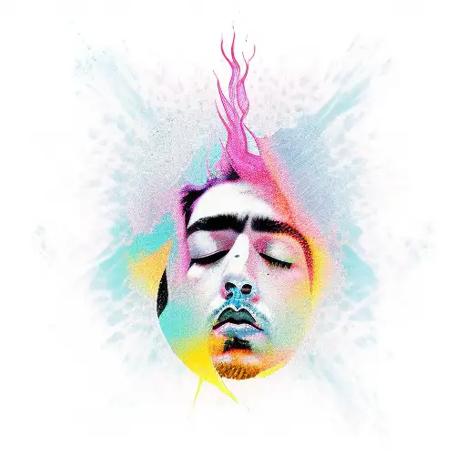 Deftones band, digital bath tattoo design idea