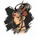 neo tribal anime girl tattoo design idea