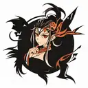 neo tribal anime girl tattoo design idea