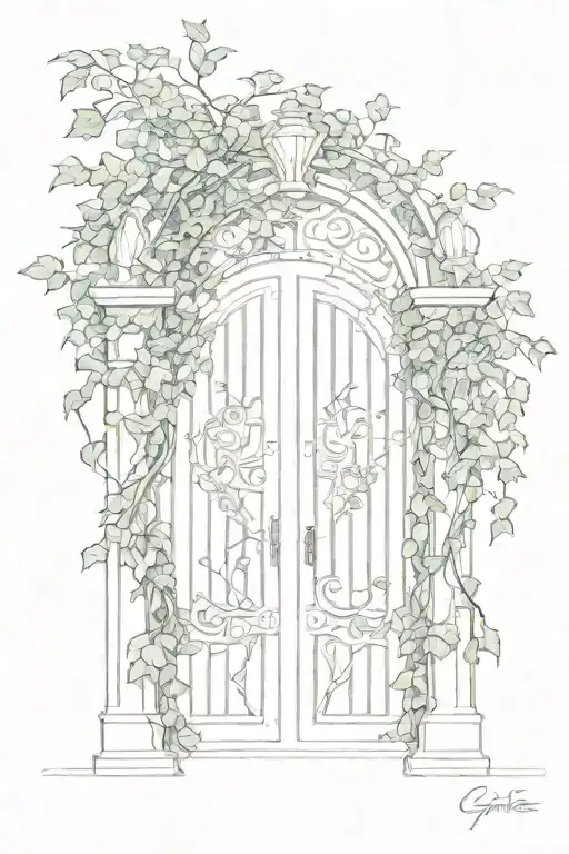 grecourt gates made out of ivy vines tattoo design idea