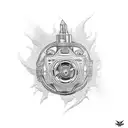 motor v8 tribal tattoo design idea