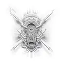motor v8 tribal tattoo design idea