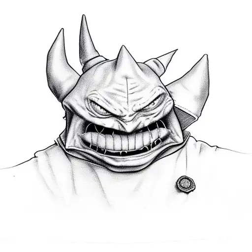gengar wearing freddy kruegers glove and hat tattoo design idea