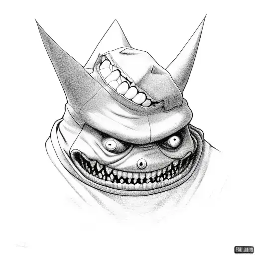 gengar wearing freddy kruegers glove and hat tattoo design idea