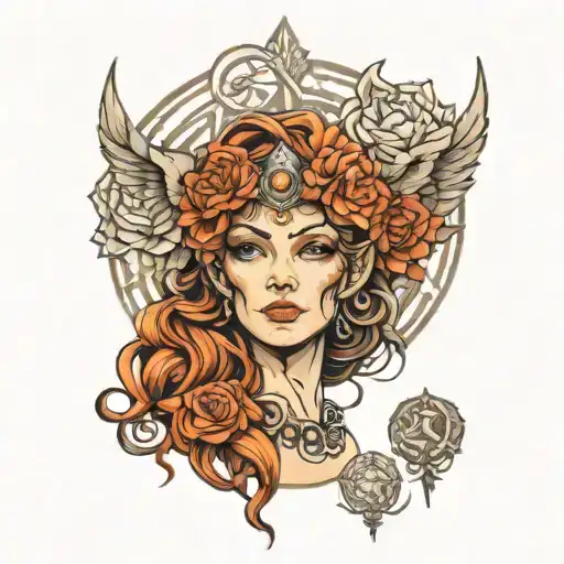Freya goddess tattoo design idea
