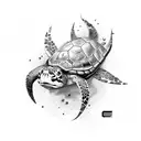 bull, snook fish and turtle tattoo design idea