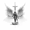 An angel warrior protecting my sister tattoo design idea
