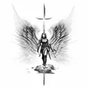 An angel warrior protecting my sister tattoo design idea