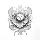 crânio com flores  tattoo design idea