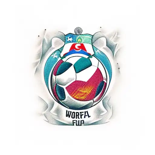 Fifa world cup with Qatar graphic elements tattoo design idea