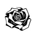 rose with initials  tattoo design idea