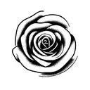 rose with initials  tattoo design idea