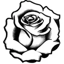 rose with initials  tattoo design idea
