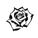 rose with initials  tattoo design idea