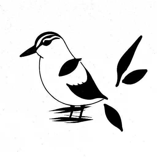 sand Piper under a willow tree tattoo design idea