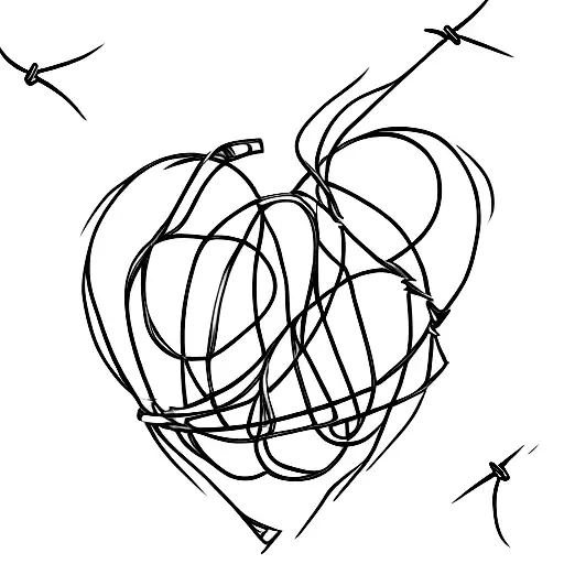 simple Barbed Wire heart  tattoo design idea