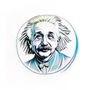 Einstein with surfboard  tattoo design idea