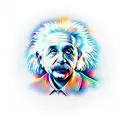 Einstein with surfboard  tattoo design idea