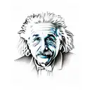 Einstein with surfboard  tattoo design idea
