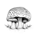 mushroom trees bugs. tattoo design idea