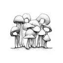 mushroom trees bugs. tattoo design idea