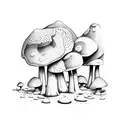 mushroom trees bugs. tattoo design idea