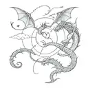 celestial with dragons tattoo design idea