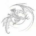 celestial with dragons tattoo design idea