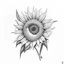 sunflower, Baltimore oriole  tattoo design idea