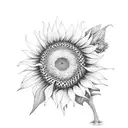 sunflower, Baltimore oriole  tattoo design idea