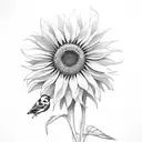 sunflower, Baltimore oriole  tattoo design idea