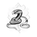 snake with eagle tattoo design idea