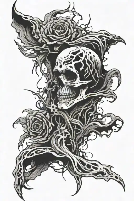 pain and loneliness death anger tattoo design idea