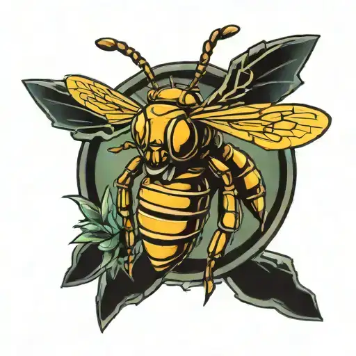 Hornet punches tattoo design idea