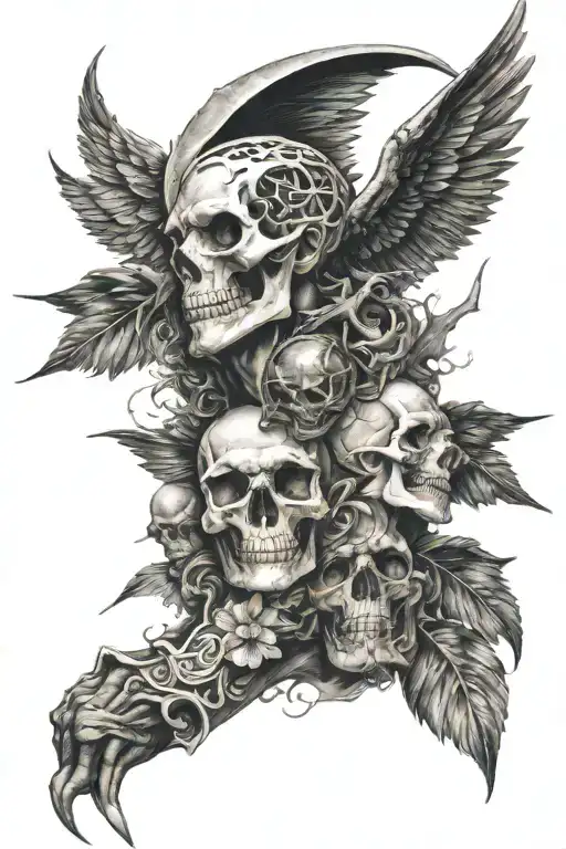 good sleeve from the theme good vs evil tattoo design idea